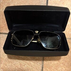 Versace Gold and Black Sunglasses
